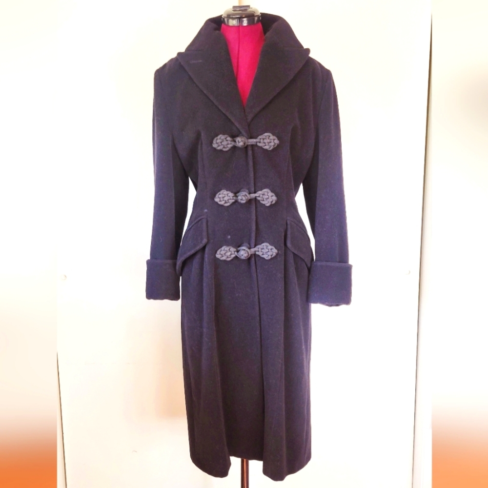 Jil Sander Navy Wool Toggle Coat